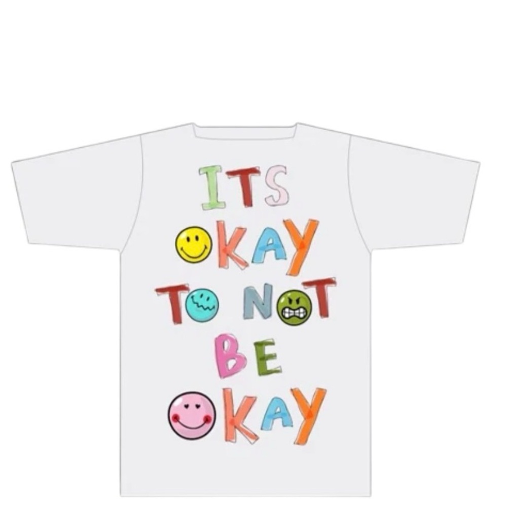Positive Mental Health  Graphic Tee - White with Colorful Print